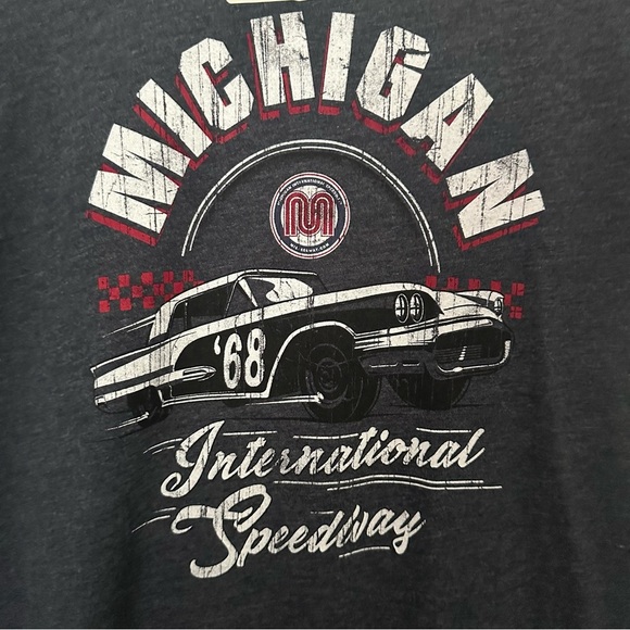 NASCAR Michigan International Speedway Women’s Blue Graphic Tee Size L NWT - Picture 2 of 8